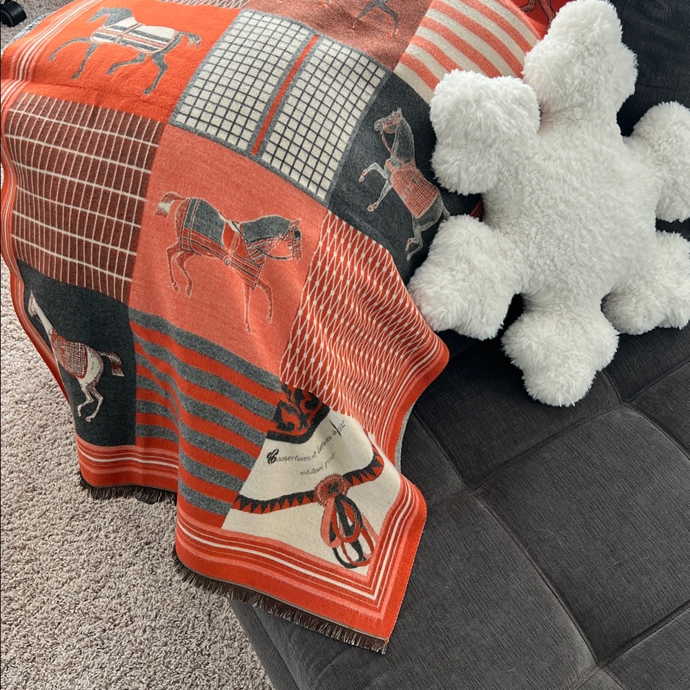 Equestrian Patterned Scarf/Throw